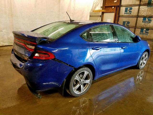 1C3CDFBH3DD330290 - 2013 DODGE DART SXT BLUE photo 4