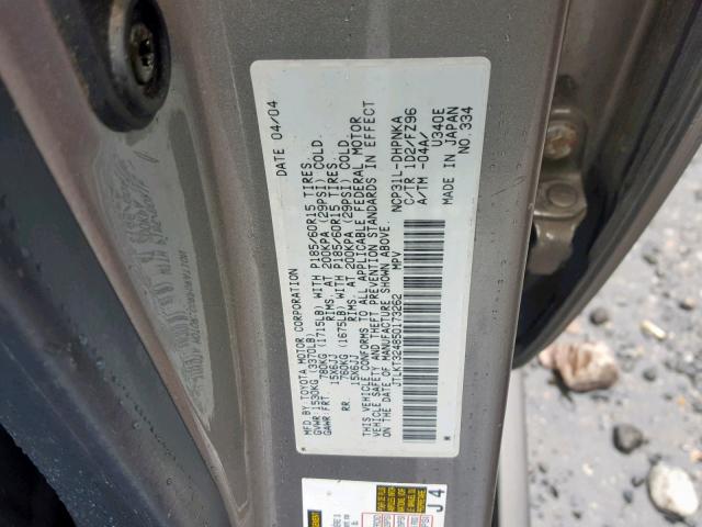 JTLKT324850173262 - 2005 TOYOTA SCION XB ნაცრისფერი ფოტო 10