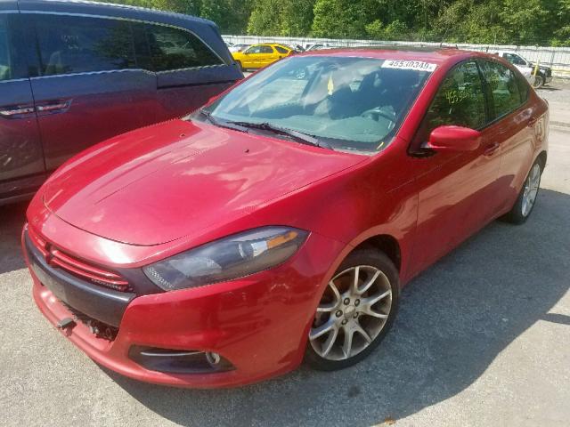 1C3CDFBH7DD647876 - 2013 DODGE DART SXT RED photo 2