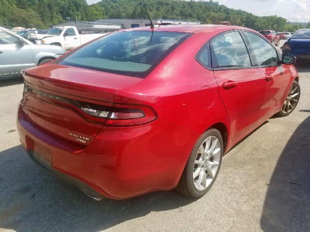 1C3CDFBH7DD647876 - 2013 DODGE DART SXT RED photo 4