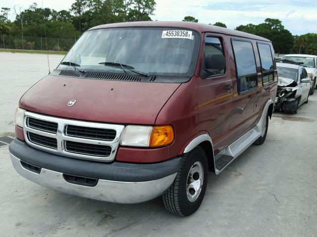 2B6HB11Y3YK140128 - 2000 DODGE RAM VAN B1 BURGUNDY photo 2