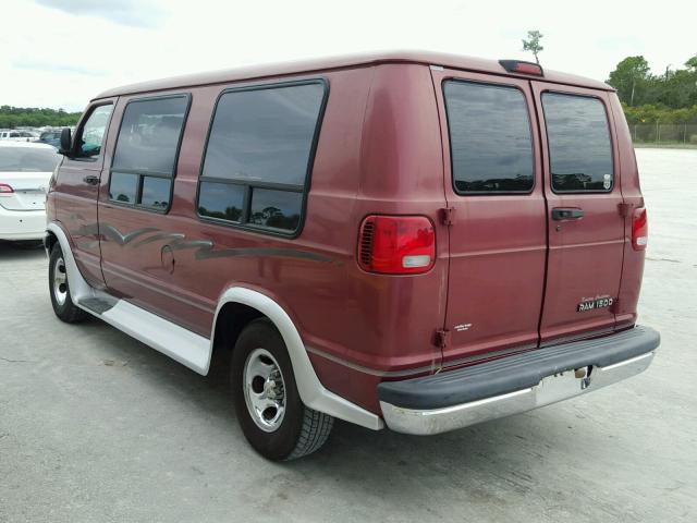 2B6HB11Y3YK140128 - 2000 DODGE RAM VAN B1 BURGUNDY photo 3