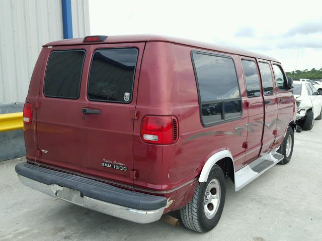 2B6HB11Y3YK140128 - 2000 DODGE RAM VAN B1 BURGUNDY photo 4