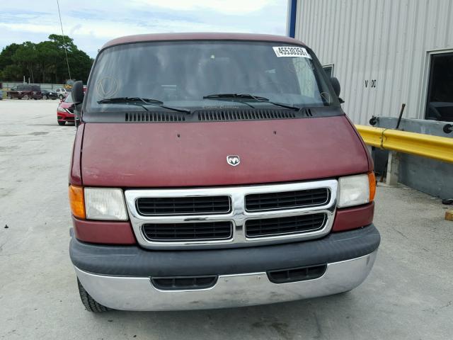 2B6HB11Y3YK140128 - 2000 DODGE RAM VAN B1 BURGUNDY photo 9