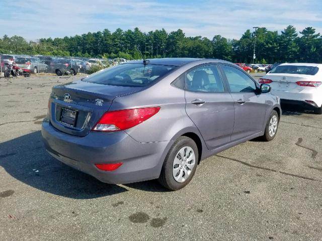 KMHCT4AE5HU220773 - 2017 HYUNDAI ACCENT SE GRAY photo 4