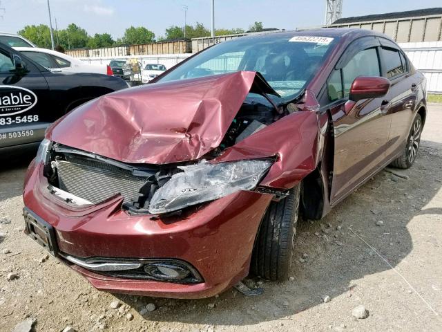 19XFB2F90EE059134 - 2014 HONDA CIVIC EXL 勃艮第红 照片 2