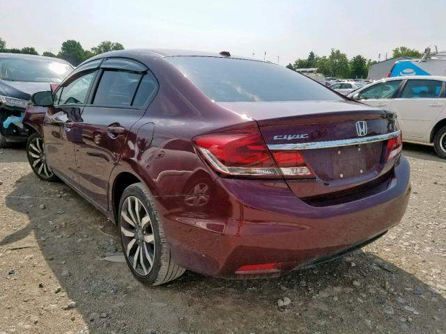19XFB2F90EE059134 - 2014 HONDA CIVIC EXL 勃艮第红 照片 3