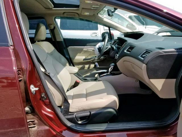19XFB2F90EE059134 - 2014 HONDA CIVIC EXL 勃艮第红 照片 5