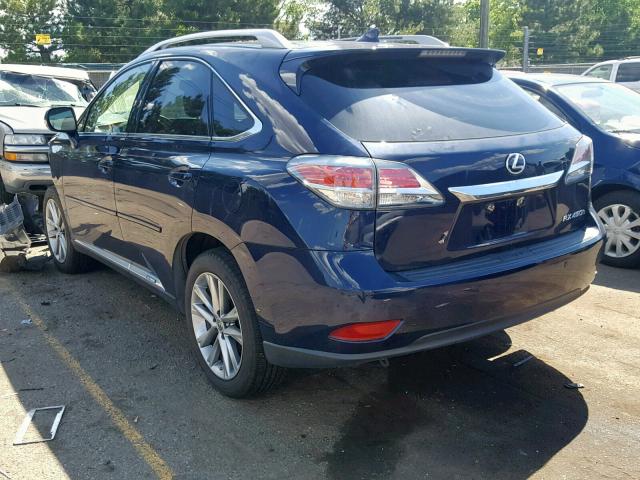 2T2BC1BA1FC006802 - 2015 LEXUS RX 450H BLUE photo 3