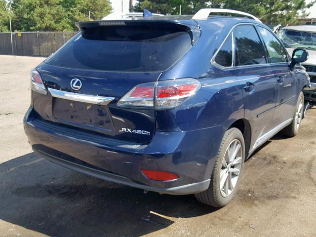 2T2BC1BA1FC006802 - 2015 LEXUS RX 450H BLUE photo 4