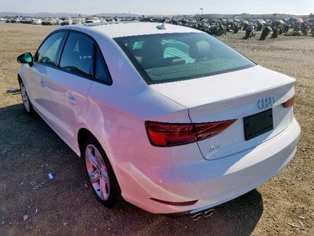 WAUAUGFF0J1089641 - 2018 AUDI A3 PREMIUM WHITE photo 3