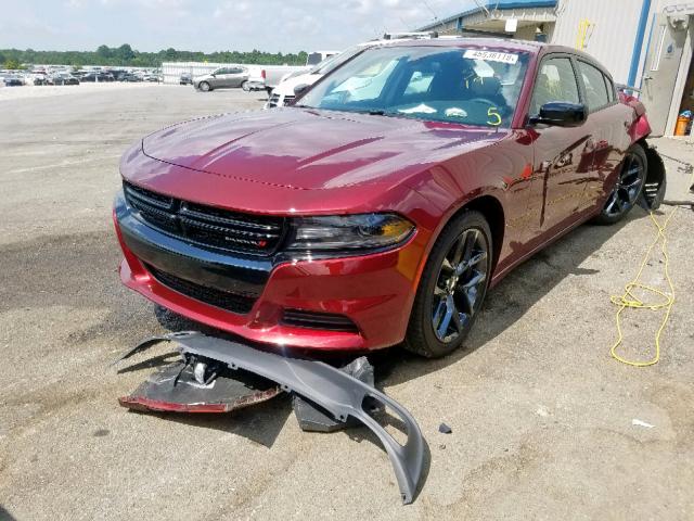 2C3CDXBG8KH507946 - 2019 DODGE CHARGER SX MAROON photo 2