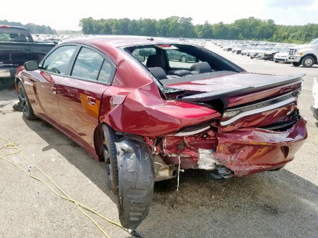 2C3CDXBG8KH507946 - 2019 DODGE CHARGER SX MAROON photo 3