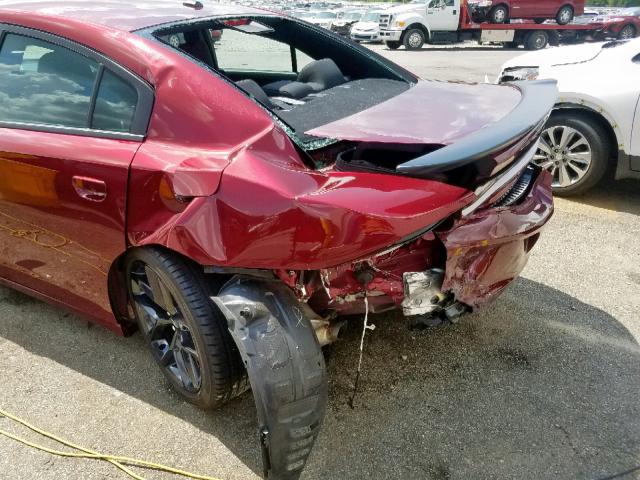 2C3CDXBG8KH507946 - 2019 DODGE CHARGER SX MAROON photo 9