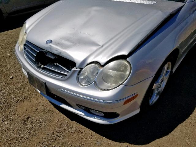 WDBTJ75J85F142846 - 2005 MERCEDES-BENZ CLK 500 SILVER photo 9