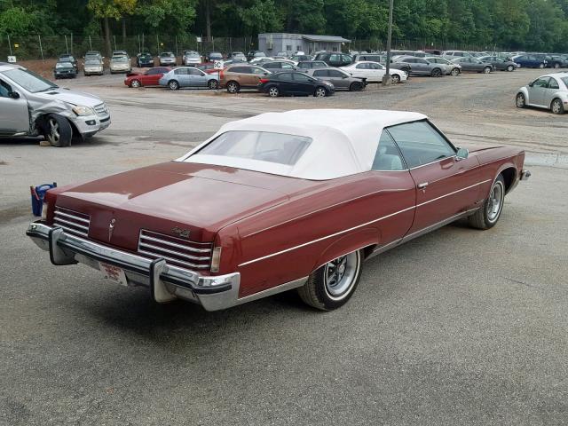 2P67W3P338311 - 1973 PONTIAC GRANDVILLE MAROON photo 4