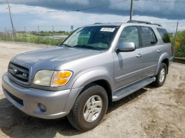 5TDZT34A23S167951 - 2003 TOYOTA SEQUOIA SILVER photo 2