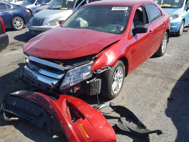 3FAHP0GA8AR134761 - 2010 FORD FUSION S RED photo 2