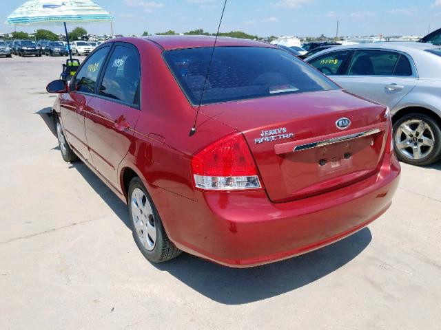 KNAFE121885528940 - 2008 KIA SPECTRA EX BURGUNDY photo 3