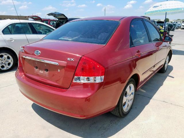 KNAFE121885528940 - 2008 KIA SPECTRA EX BURGUNDY photo 4