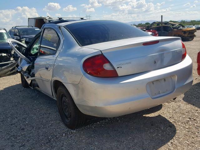 1B3ES46C61D300369 - 2001 DODGE NEON SE SILVER photo 3