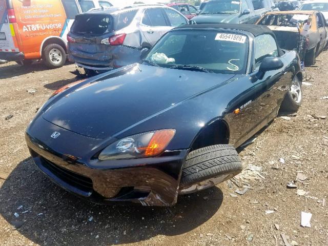 JHMAP11401T009173 - 2001 HONDA S2000 BLACK photo 2