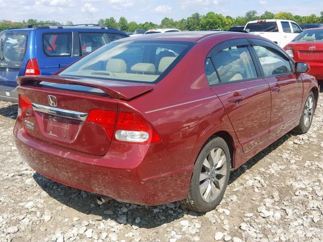 19XFA16919E029899 - 2009 HONDA CIVIC EXL 勃艮第红 照片 4