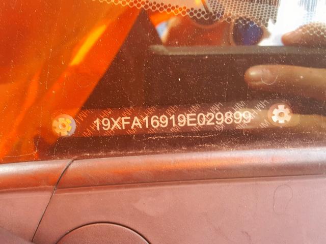 19XFA16919E029899 - 2009 HONDA CIVIC EXL 勃艮第红 照片 9