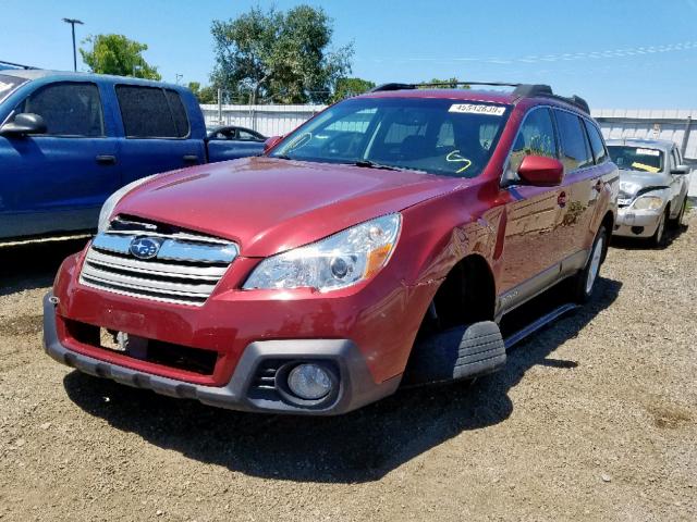 4S4BRBGC6D3287211 - 2013 SUBARU OUTBACK 2. RED photo 2