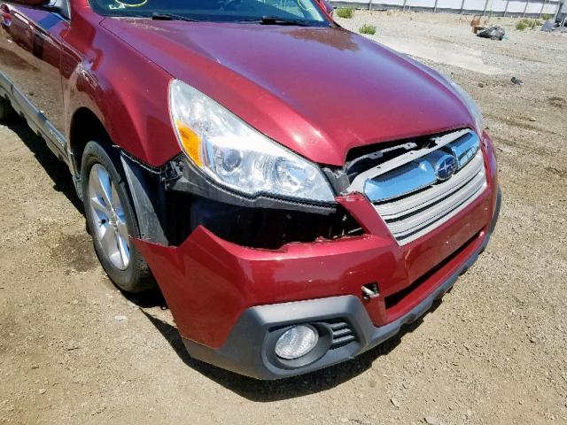 4S4BRBGC6D3287211 - 2013 SUBARU OUTBACK 2. RED photo 9