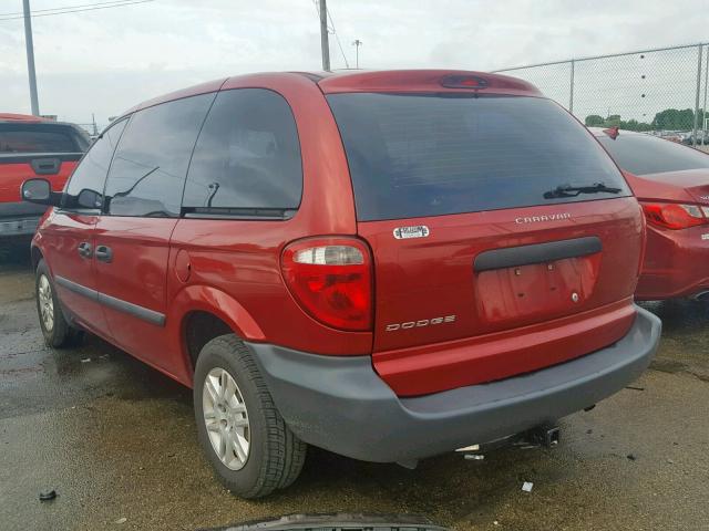 1D4GP25B05B110318 - 2005 DODGE CARAVAN SE RED photo 3