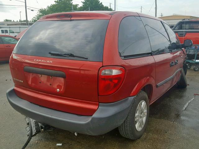 1D4GP25B05B110318 - 2005 DODGE CARAVAN SE RED photo 4