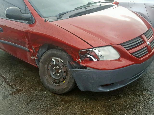 1D4GP25B05B110318 - 2005 DODGE CARAVAN SE RED photo 9