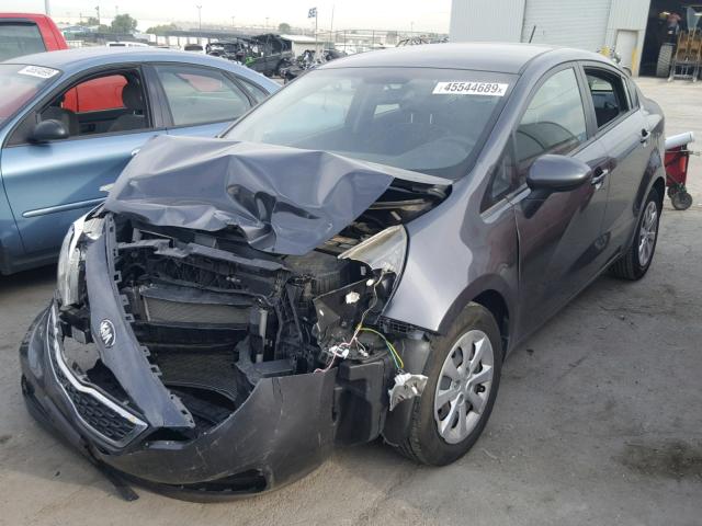 KNADN4A36D6207768 - 2013 KIA RIO EX GRAY photo 2