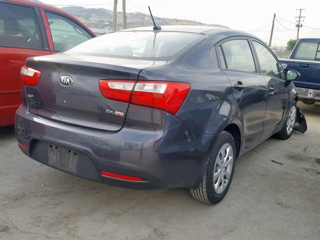 KNADN4A36D6207768 - 2013 KIA RIO EX GRAY photo 4