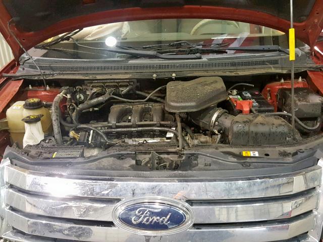 2FMDK3JCXABB39165 - 2010 FORD EDGE SEL RED photo 7