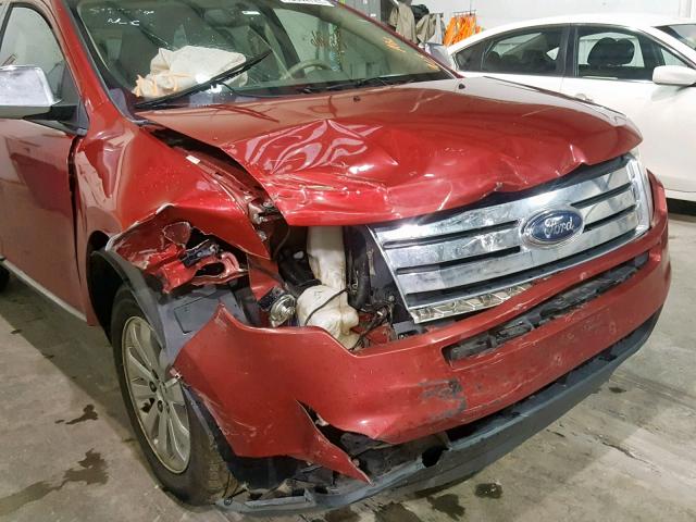 2FMDK3JCXABB39165 - 2010 FORD EDGE SEL RED photo 9