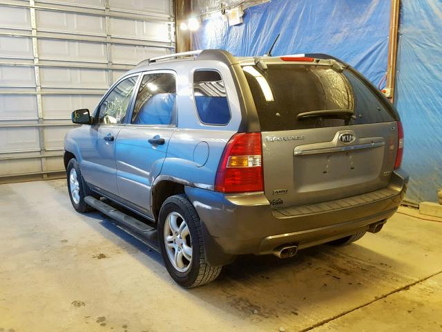 KNDJE723987485277 - 2008 KIA SPORTAGE E GRAY photo 3