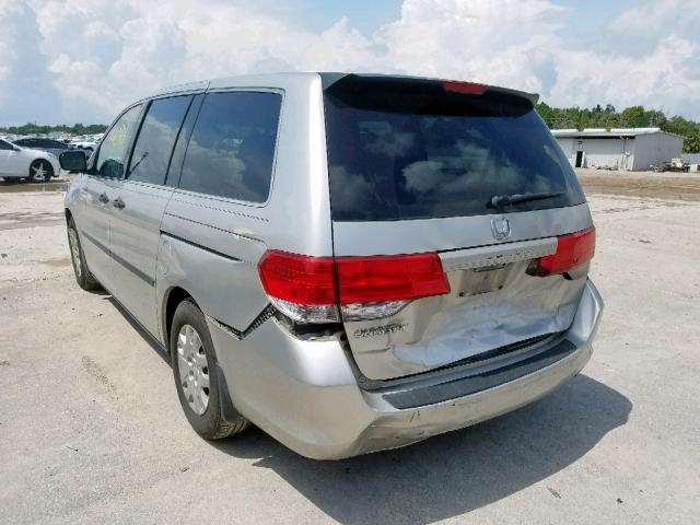 5FNRL38289B044462 - 2009 HONDA ODYSSEY LX SILVER photo 3