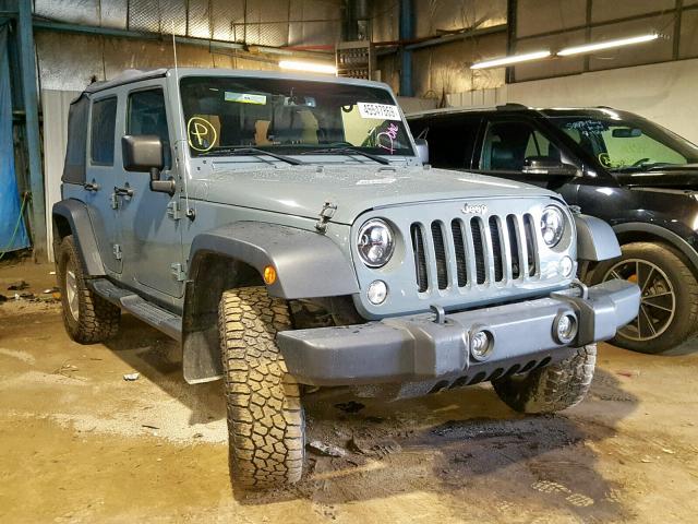 1C4BJWDG4EL107591 - 2014 JEEP WRANGLER U BLUE photo 1