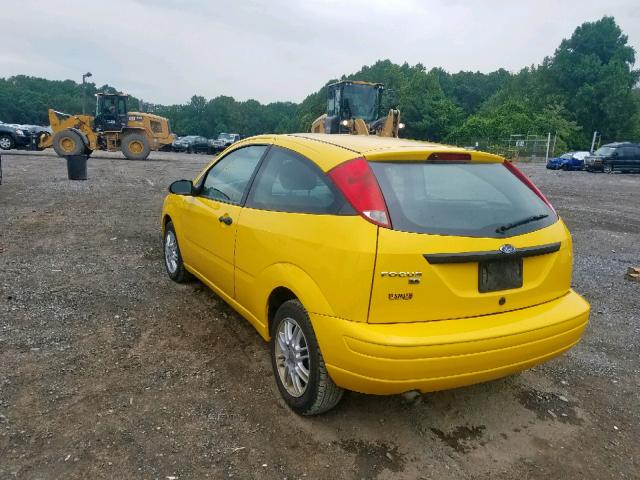 1FAHP31N97W274434 - 2007 FORD FOCUS ZX3 YELLOW photo 3