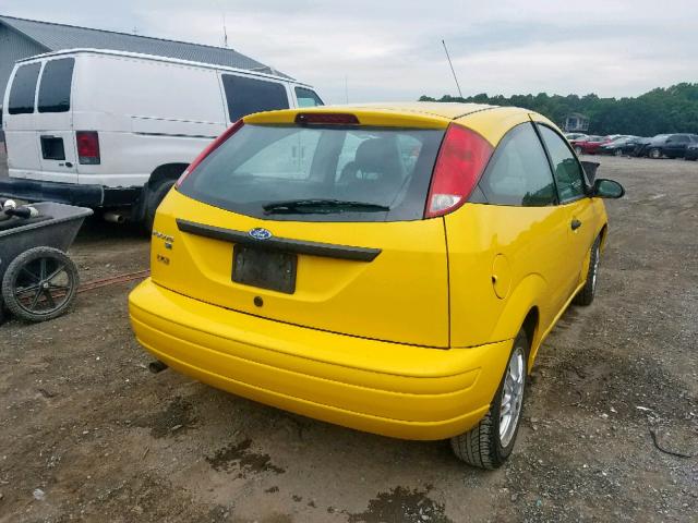 1FAHP31N97W274434 - 2007 FORD FOCUS ZX3 YELLOW photo 4