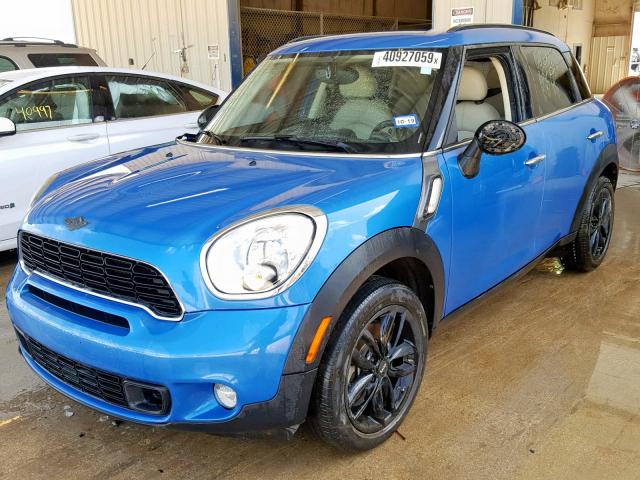 WMWZC3C57EWT00207 - 2014 MINI COOPER S C BLUE photo 2