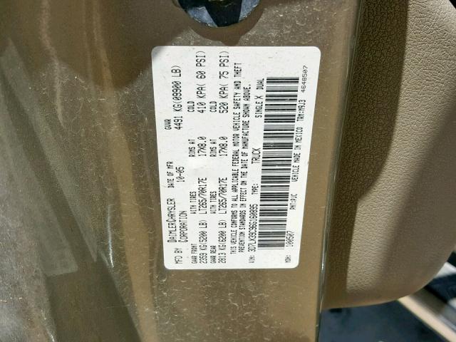 3D7LX39C96G160895 - 2006 DODGE RAM 3500 BROWN photo 10