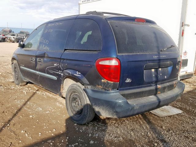 1B4GP25R71B140188 - 2001 DODGE CARAVAN SE BLUE photo 3