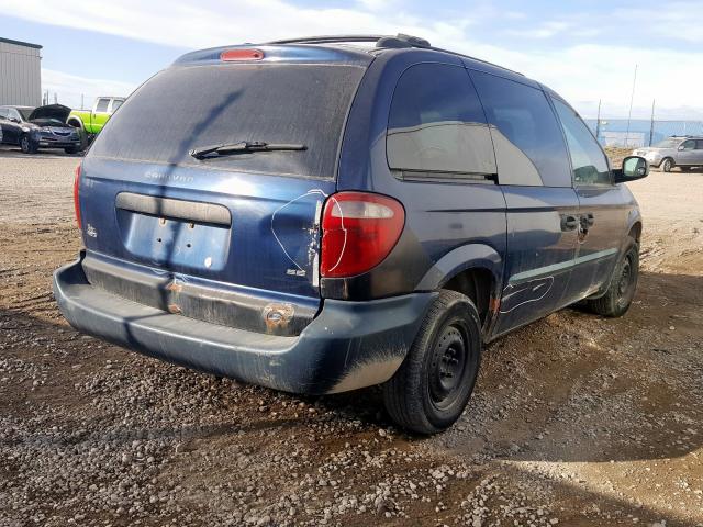 1B4GP25R71B140188 - 2001 DODGE CARAVAN SE BLUE photo 4