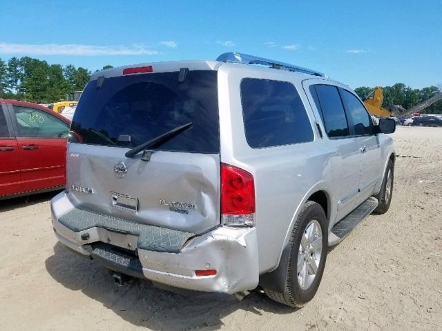 5N1BA0ND2AN607695 - 2010 NISSAN ARMADA SE SILVER photo 4