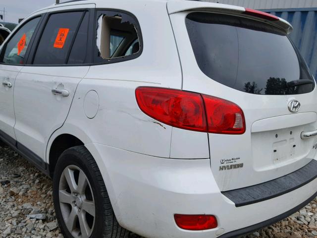 5NMSH13E27H086260 - 2007 HYUNDAI SANTA FE S WHITE photo 9