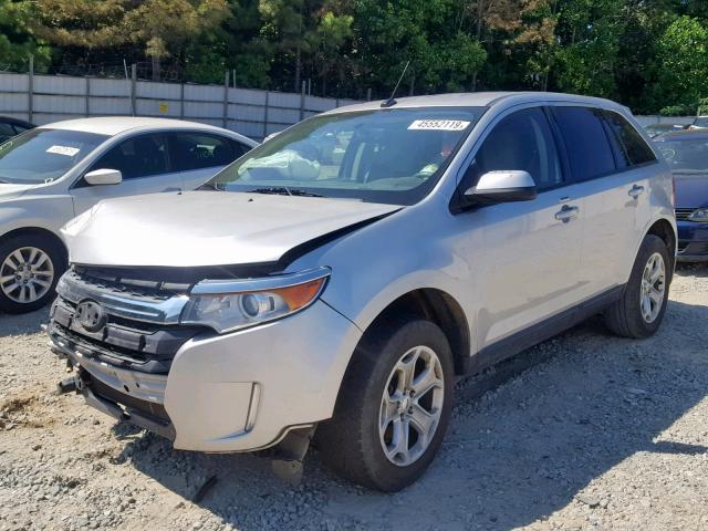 2FMDK3JCXDBA22772 - 2013 FORD EDGE SEL SILVER photo 2