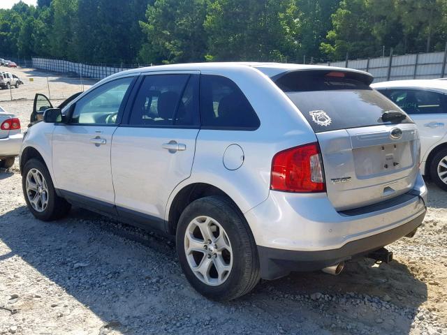 2FMDK3JCXDBA22772 - 2013 FORD EDGE SEL SILVER photo 3